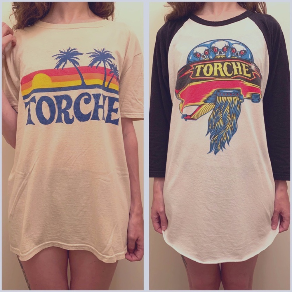 RARE Torche Tour T-Shirt + 3/4-Sleeve Jersey circa 2009-2015 (Licensed)—Large